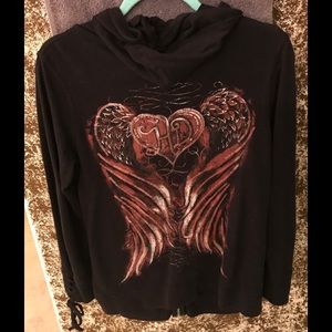 Harley Davidson zip up Sweater Large